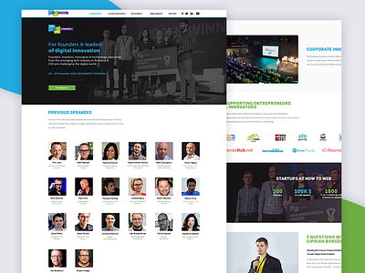 How To Web Conference Website Design blue clean conference design landing page simple ux