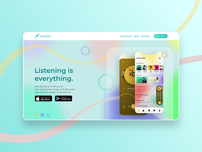 Chizone Music Platform app design minimalism ui ux ux design web design