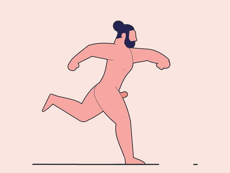 Beard man run cycle 2d after affects animation loop motion run cycle vector