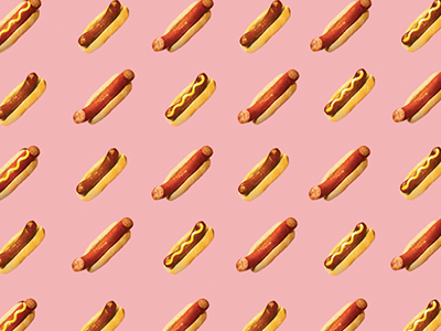 Hotdogs fabric pattern sausage
