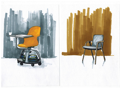 Illustrations chairs design illustration
