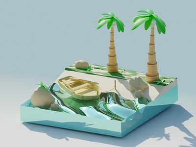Tropical island 3d