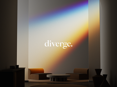 Diverge 3d c4d cinema 4d concept design gradient illustration interior light mood neon photorealistic redshift render