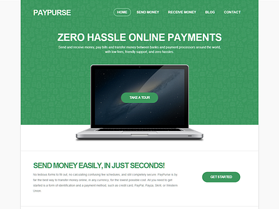 Paypurse app code demo lander landing page money payment tour web web app