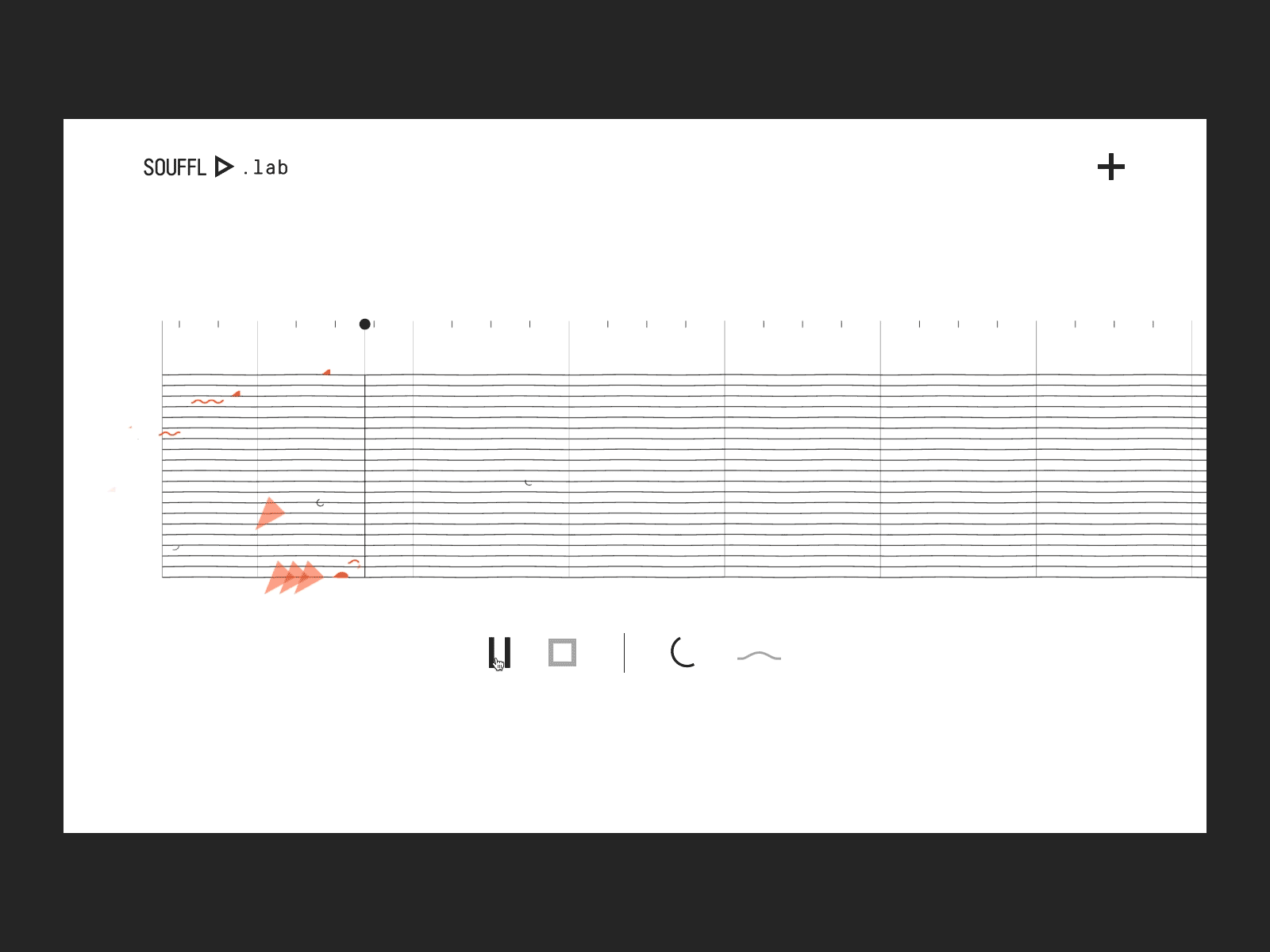 Souffl.lab - End of the score animation generative music interface play time ui web experience webdesign