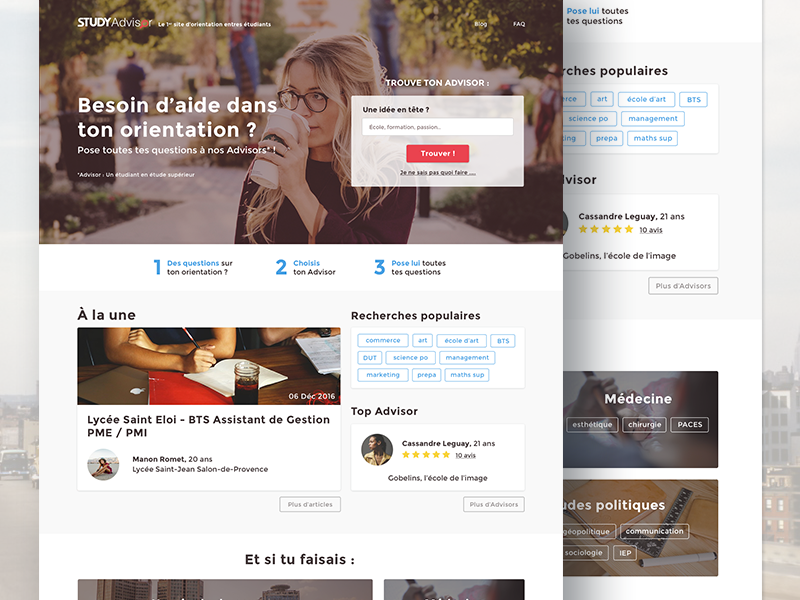 Study Advisor - Redesign by Cassandre Leguay on Dribbble