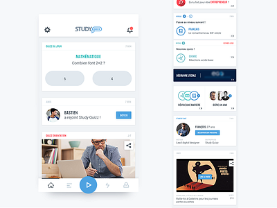 Newsfeed - Study Quizz app design game newsfeed play quizz study ui ux