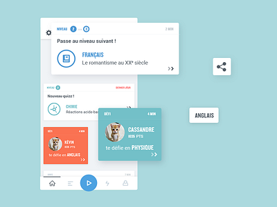 Newsfeed - Study Quizz app challenge design elements game newsfeed play quizz study ui ux