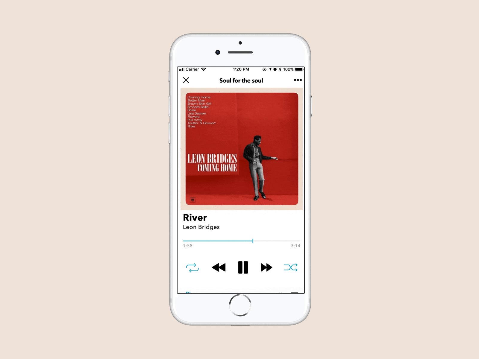Transition: Opening Player Queue framer x gestures ios app mobile app mobile design motion motion design music app player player queue queue scroll swipe transition