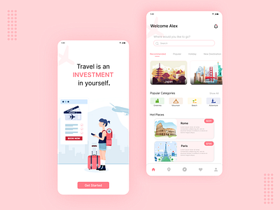 Travel App UI adobe illustrator adobe photoshop adobe xd android app design figma ios online booking travel ui