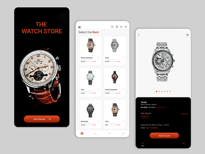 Watch App UI adobe xd android app design figma ios online shopping ui uiux user interface ux watch
