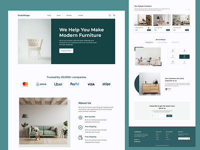 Furniture Website Landing Page design furniture design furniture website furniture website design graphic design landing page design modern furniture design ui ui de ui design ui ux design ui ux website design user interface design ux design web design website design