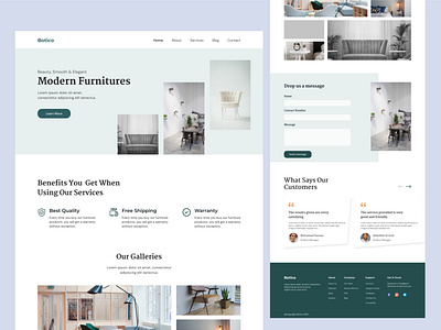 Modern Furniture Website Landing Page Design