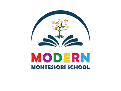 MODERN MONTESSORI SCHOOL design illustration logo typography vector