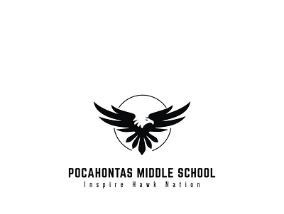 Pocahontas Middle School design illustrator logo typography vector