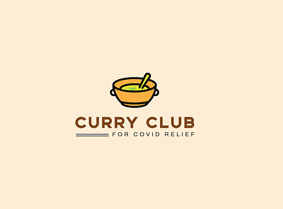 Curry Club for Covid relief design illustrator logo typography vector