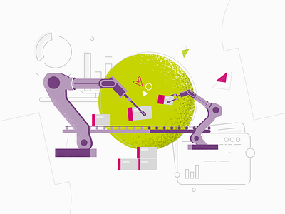 Robotic Process Automation Illustration branding design ill illustration robots vector
