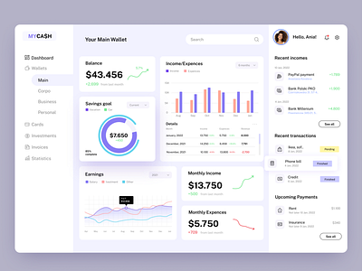 Money manager app dashboard app app design charts dashboard design design ui finance dashboard finances money app money manager purple design statistics ui uiux