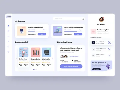 Baloo - online learning platform dashboard app black ui dashboard dashboard ui design design ui design uiux elearning app learn online learning online study app purple ui study ui uiux web