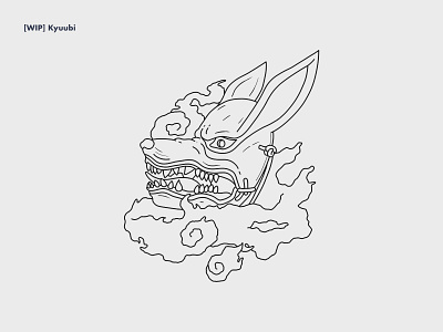 Mask of hatred affinity designer affinitydesigner concept fox illustration kyuubi lines mask naruto nine tails nine tails