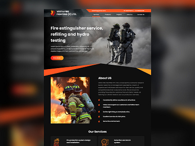 Vesta Fire Fighting, Website design design fire fight mockup ui design website