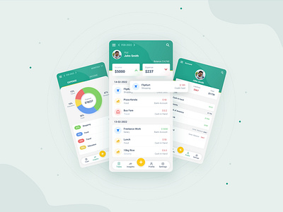 Expense tracking app ui design