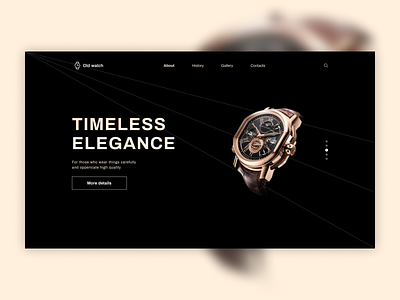 Watches | First screen animation design illustration logo main page ui uiux ux