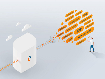 Isometric Data cloud data design illustration isometric