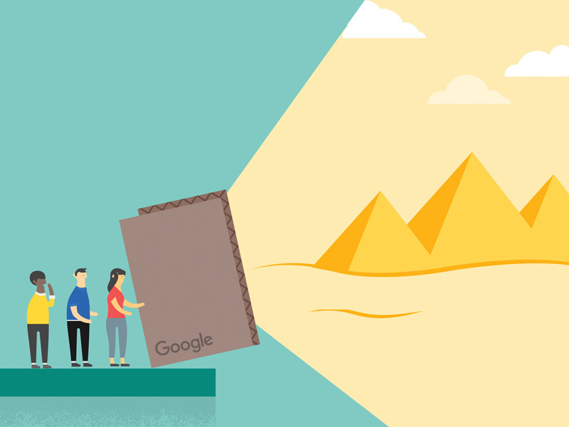 Google Cardboard illustration pyramid cardboard google illustation