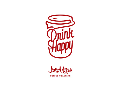 Drink Happy Wordmark! coffee red word mark