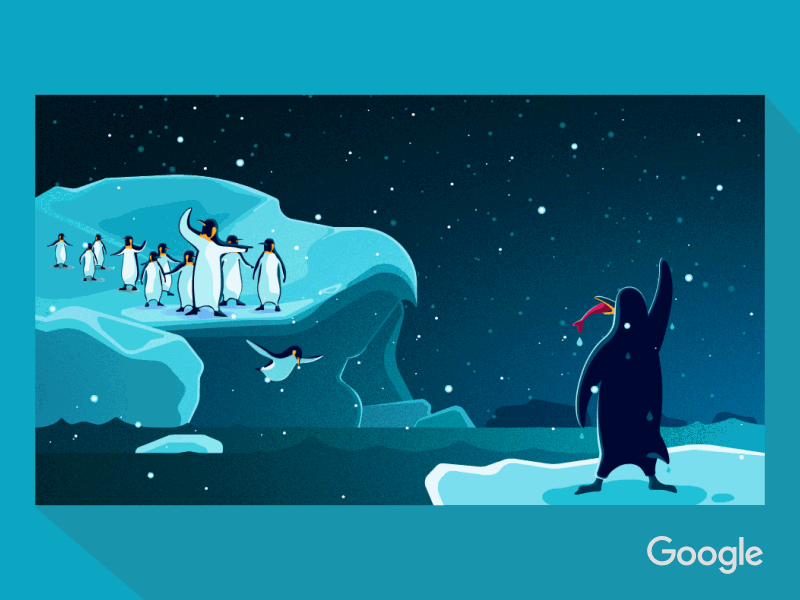 Risk Mindset iceburg illustration motion penguins snow
