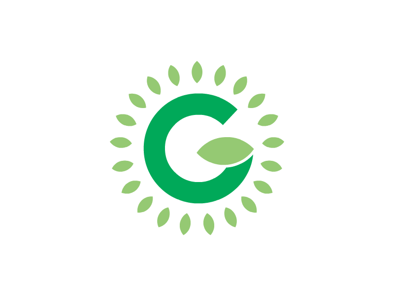 The Gaia Project Branding education environment green identity leaf letter g logo