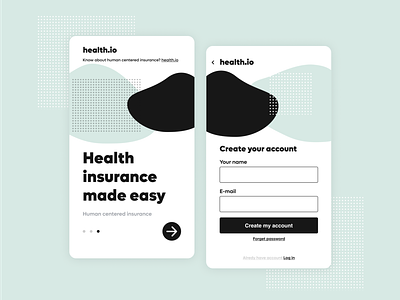helth.io — insurance made easy geometric health insurance shape ui webapp