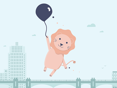 Cutie Lion, balloon series #3 ballon illustration lion serie