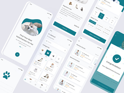 Pet Care App android app android app design app design app design ui design ios app ios app design pet care app pet care app design pet care app ui ui design uiux design ux design veterinarian veterinarian mobile app