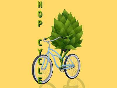 Hop cycle beer illustration procreate product design