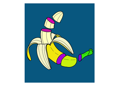 Banana design fruit illustration procreate