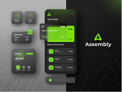 Assembly Wallet a app coin design dribbble interface ios logo mobile paypal salary ui ui ux ui design uiux ux uxdesign uxui visa wallet