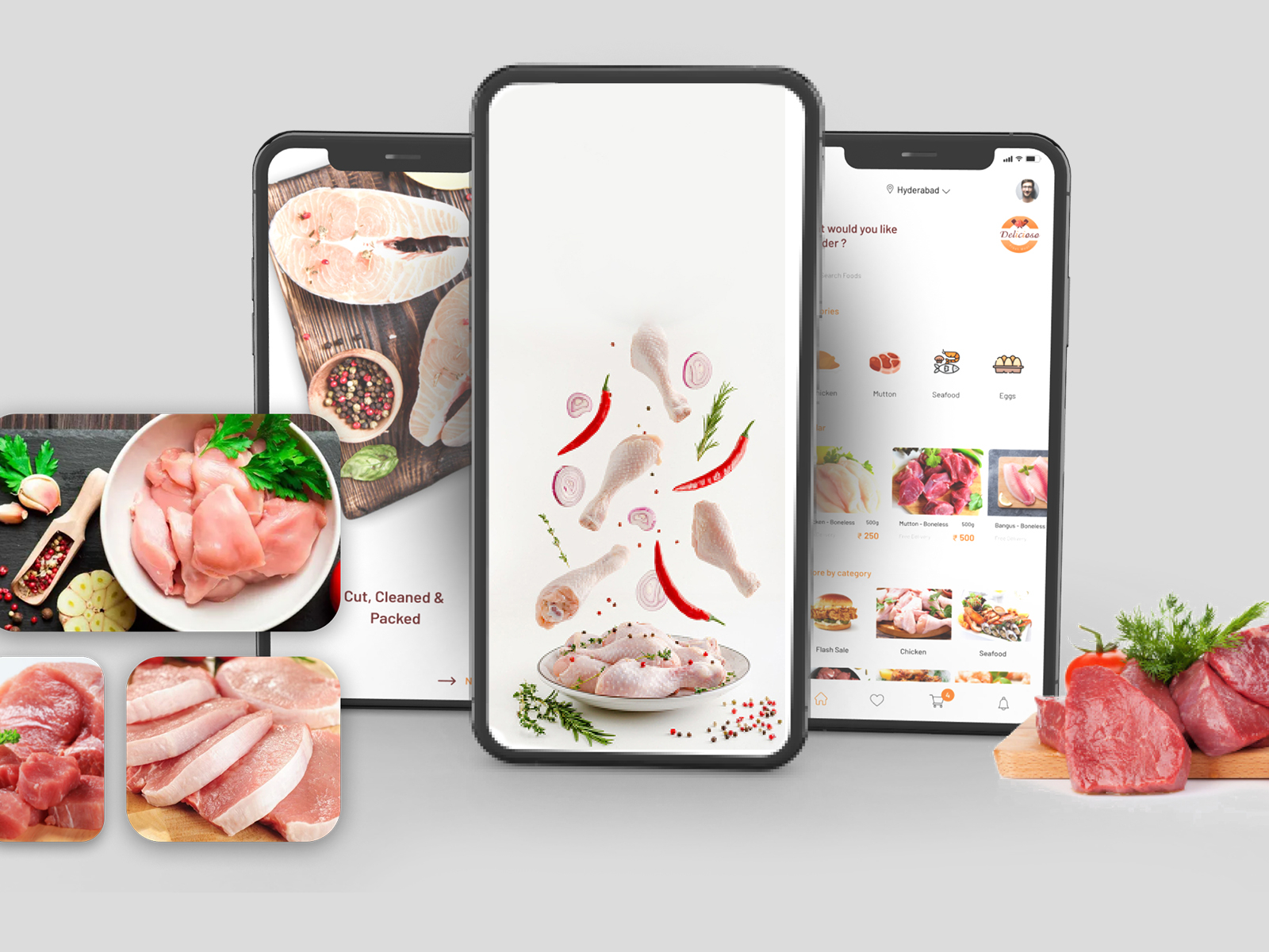 Meat Delivery App Screens by Krify Innovations on Dribbble