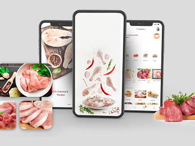 Meat Delivery App Screens app design ui ux