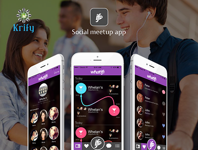 Whatify branding dating app design datingapp design illustration ui ux