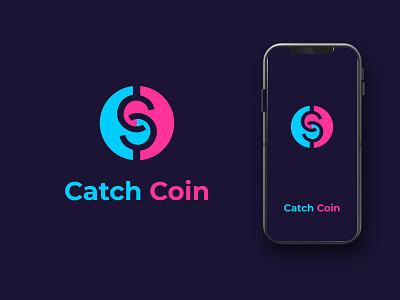 catch coin logo,app logo,coin logo,modern logo