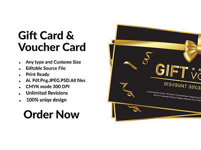 HD Black & Gold Gift Card Voucher Coupon Template PNG