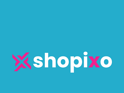 Shopixo branding design illustration logo minimal typography vector