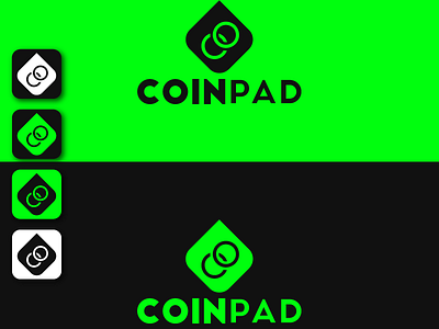 Coinpad app branding design icon minimal vector