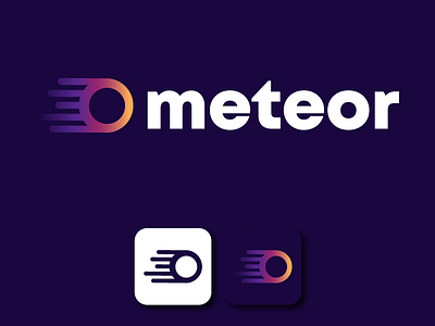 Meteor logo branding design flat gradient icon logo minimal vector