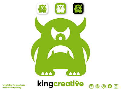 Monster - Green app branding design flat icon illustration logo logomark minimal vector