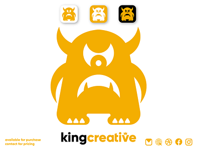 Monster - Yellow app branding design flat icon illustration logo logomark minimal vector