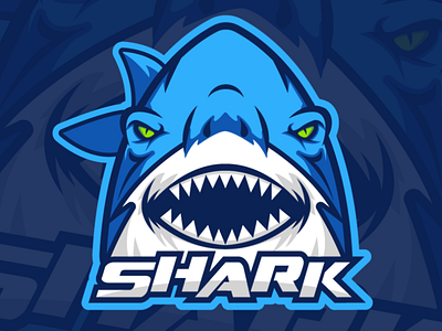Blue Shark Mascot animal branding design esports illustration logo mascot minimal shark vector