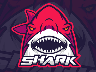 Red Shark Mascot branding design esports illustration logo mascot minimal vector